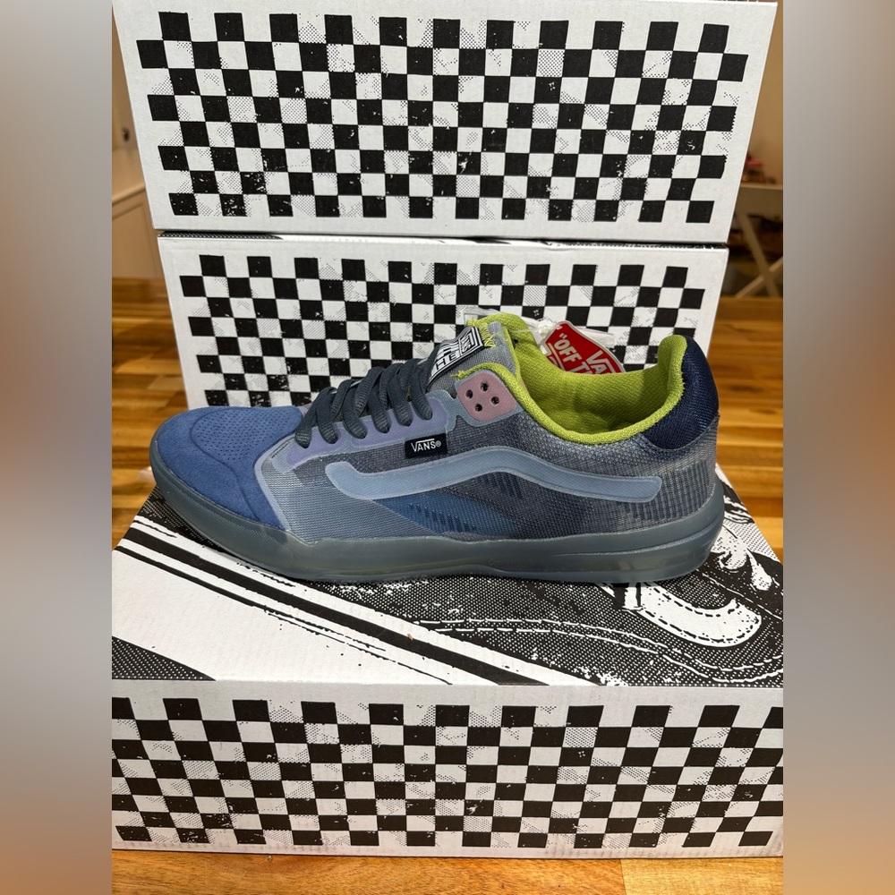 Vans Blue and Green Sneakers with Athletic Style